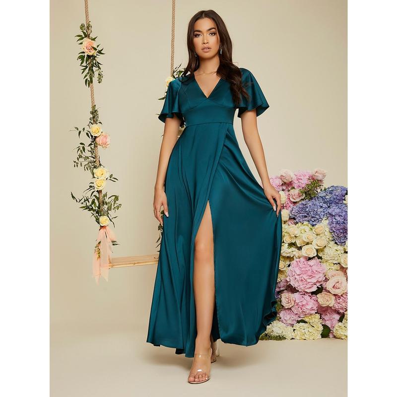 T9589 Aliexpress Amazon nuevo accesorios de vestido de boda transfronterizo manga elegante borde satén