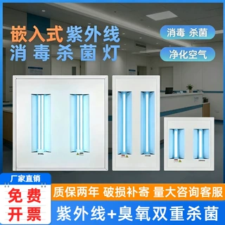 医院食品厂嵌入式杀菌灯 学校幼儿园臭氧集成吊顶紫外线消毒灯