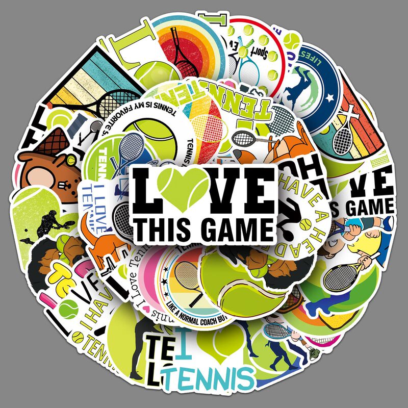 50 tennis graffiti personality cross-border sports creative goo card DIY skateboard luggage stickers waterproof