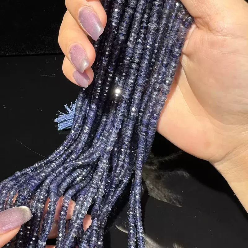 天然堇青石项链 无酸洗注胶 蓝紫色深邃灵动 直觉智慧之石