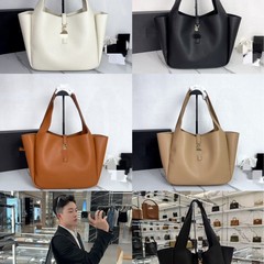 Yangshulin ラージバッグハイエンドテクスチャレディースバッグ 2025 春夏新作本革ビーショッピングバッグホーボー脇の下バッグ