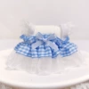 Blue plaid gauze skirt