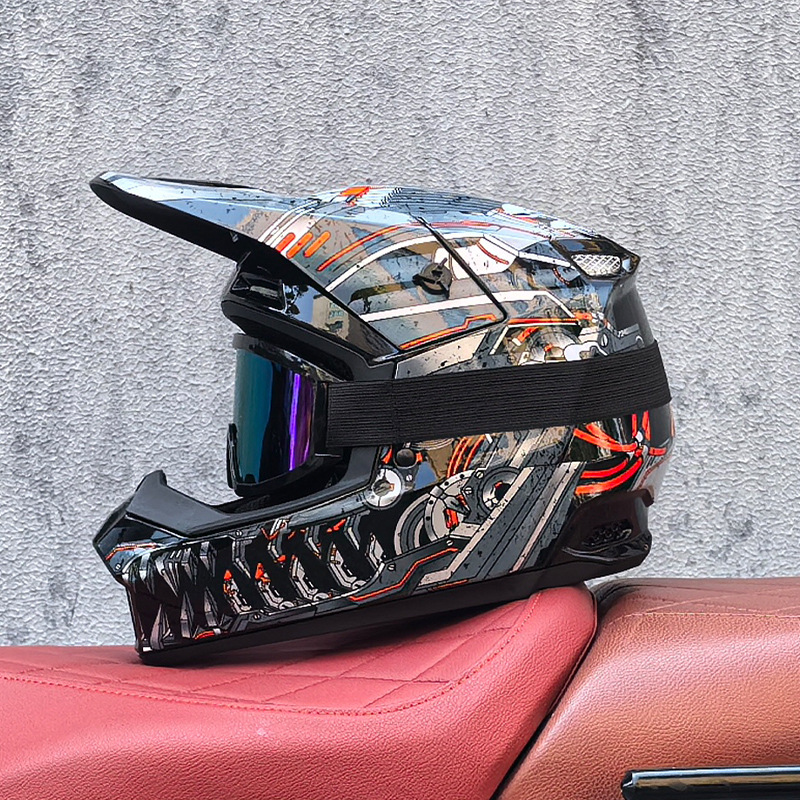 Orz Cross-border todoterreno casco de tres piezas descenso de velocidad carretera forestal bicicleta de montaña casco completo casco de seguridad desmontable juvenil