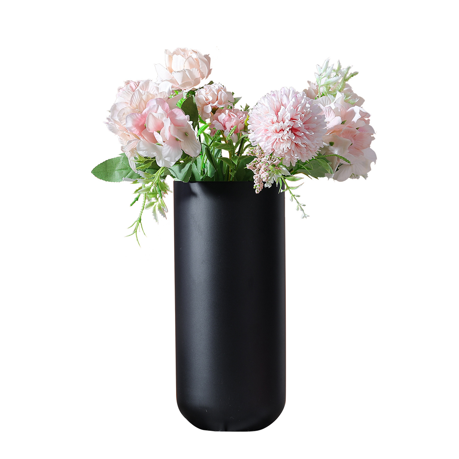 Stainless Steel Vase Ornaments,Dried Flower Art,Home Living Room Flower Arrangement,Black Dining Table,Modern Home Soft Decorations