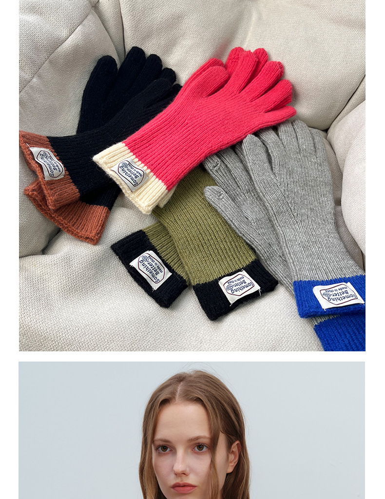 Accessoires de vêtements style collège automne et hiver nouvelle arrivée doigt écran tactile mignon hiver chaud laine tricoté gants pour femmes mode_voghion.com