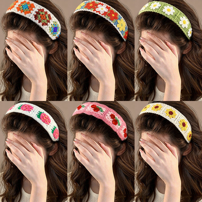 Magic hair tape for tidying hair, knitted headband for washing face, hairband for girls, magic sticker for bangs, hair tidying tool
