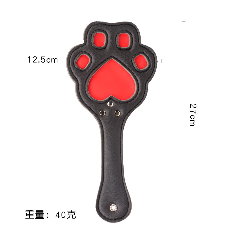 Leather Spanking Paddle with Rivets, Long Handle, Adult Sensory Play Tool — detail image 13