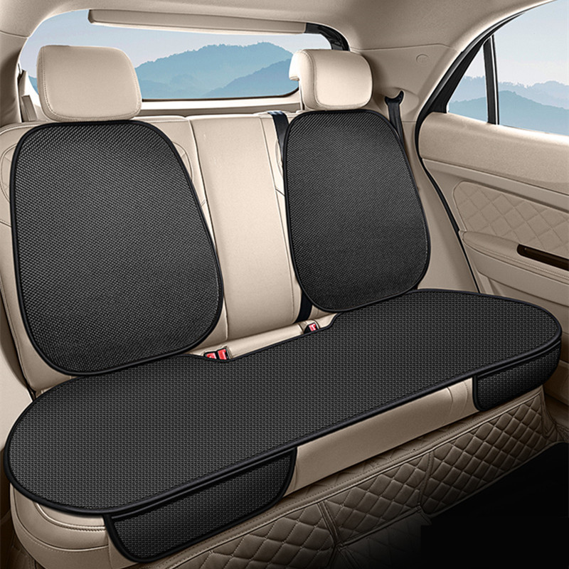 Car Seat: Universal Seat cushion, seat cover - ky-ice-silk-mysterious-black-hook-with-back-rear-row