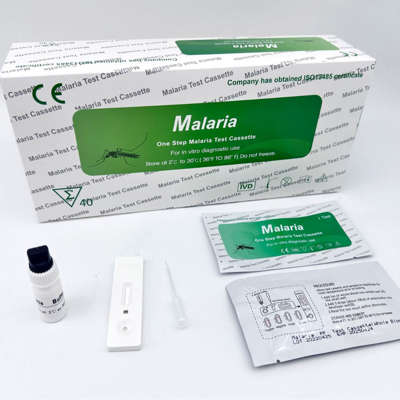 Заводская экспортная продукция для быстрого выявления малярии PF в кассетах