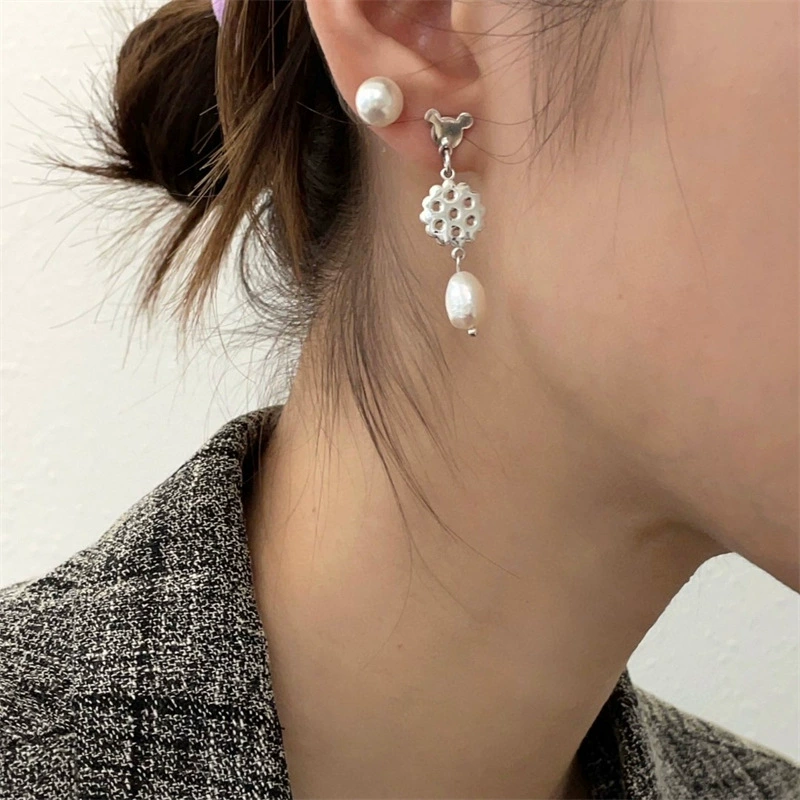 Оригинальные серьги из pearl с милым брендом, 925 образец серебро, с маленькими медведями