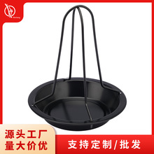 厂家直销烧烤工具喷漆烤鸡架可拆卸带底盘烤鸡架烧烤不锈钢架烤盘