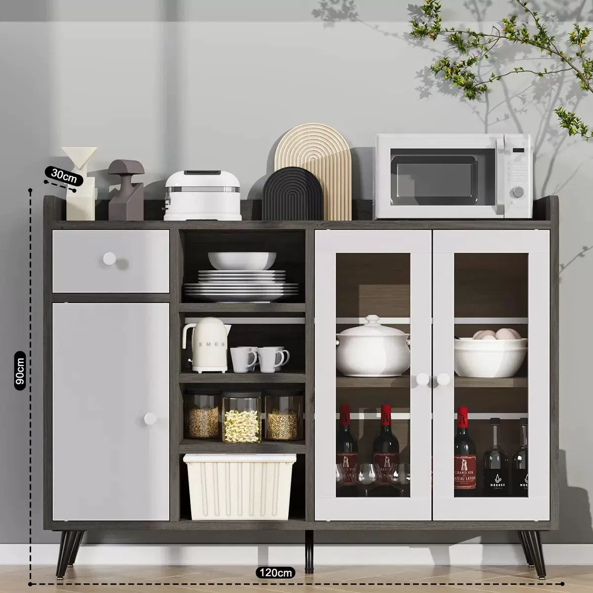 可定制餐边柜酒柜客厅靠墙储物柜碗柜家用厨房置物柜茶水柜边柜