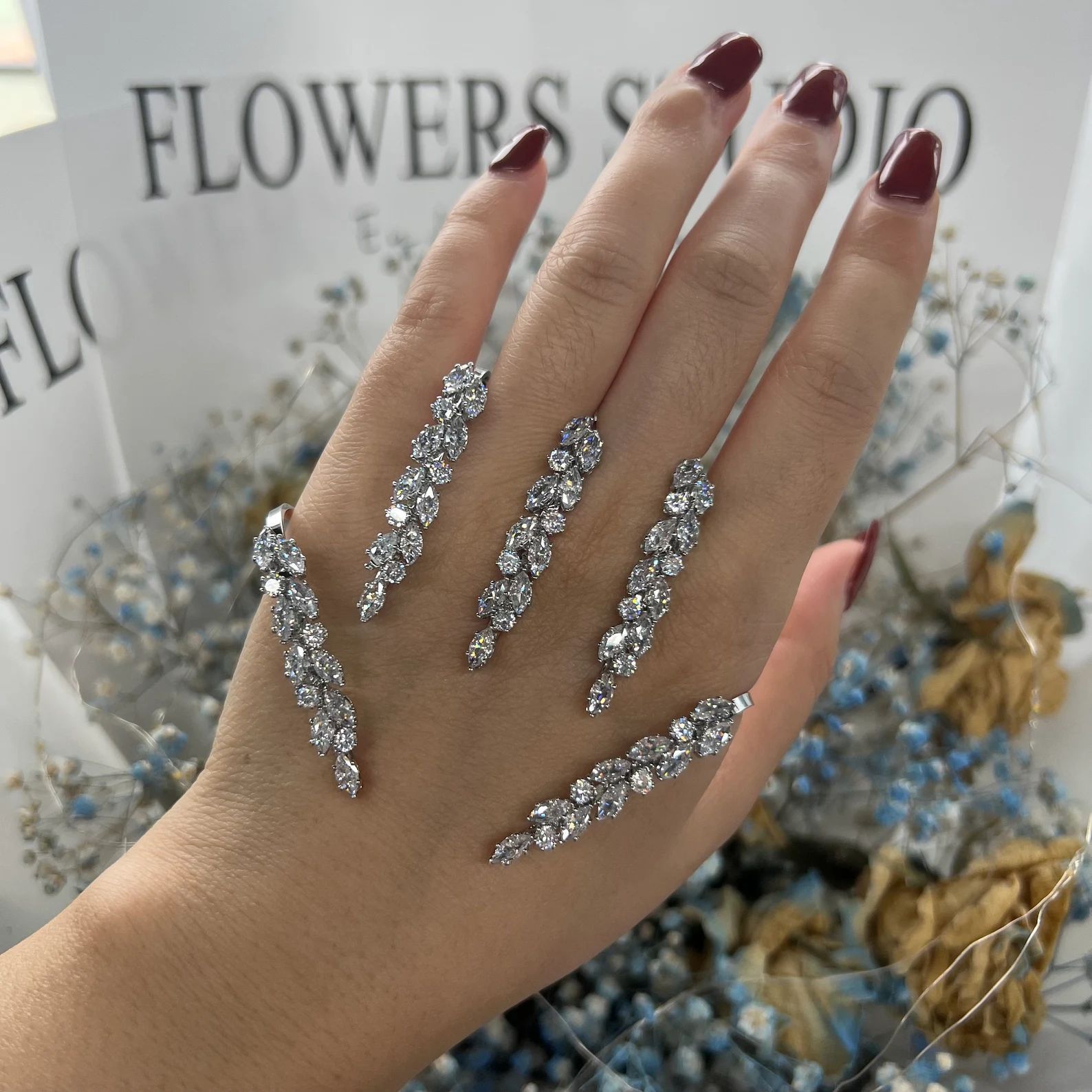 Aliexpress pulsera de zircon de hoja caliente personalidad exagerada ajustable accesorios de pulsera de apertura Bracelet mujer