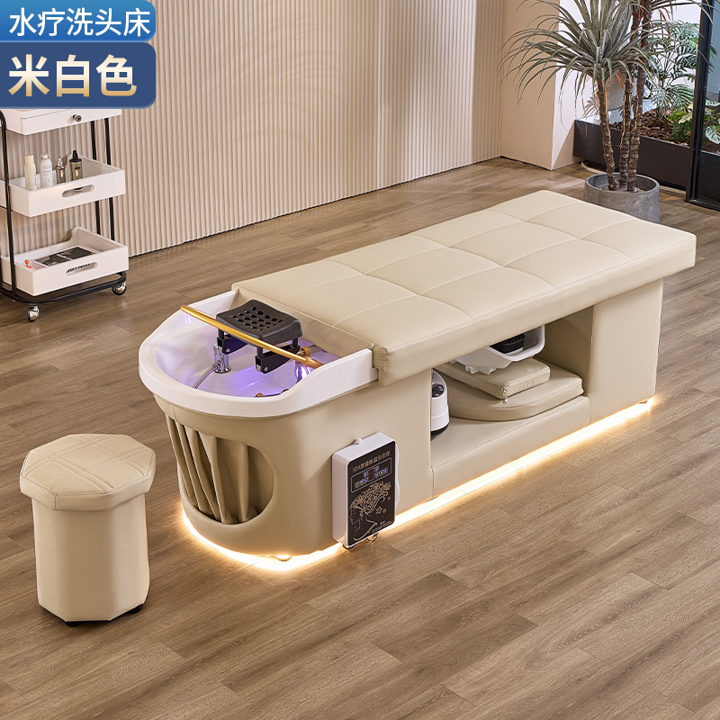 Cama de tratamiento de cabeza con calentador de agua de fumigación de agua circulante cama de lavado de cabello salón de belleza tailandés cama reclinada especial peluquería