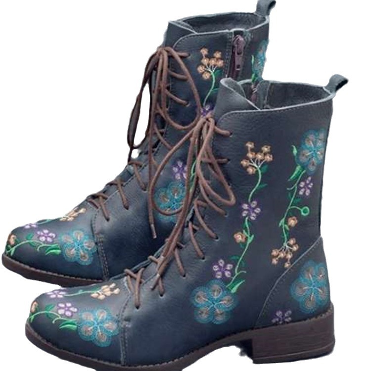 Nya broderade mid-leg-boots för kvinnor med rundad klack, fyrkantig klack och dragkedja i sidan_voghion.com