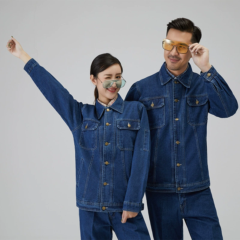 Осенне-зимняя рабочая одежда, мужская утолщенная джинсовая сварочная рабочая одежда, костюм с длинными рукавами, охранная одежда, магазин авторемонтных одежды, рабочая одежда по индивидуальному заказу