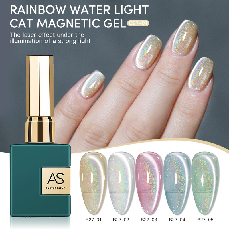 Rainbow Laser Cat Eye Nail Polish Glue 2025 New Versatile Colorful Crystal Porcelain White Cat Eye Nail Salon Exclusive
