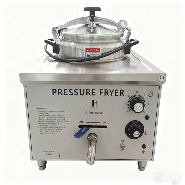 商用西厨不锈钢自由控温台式压力电炸鸡油炸锅设备