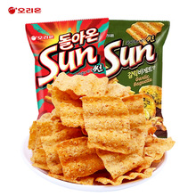好麗友韓國進口sun太陽玉米膨化80g波浪薯片鍋巴辦公室休閑零食