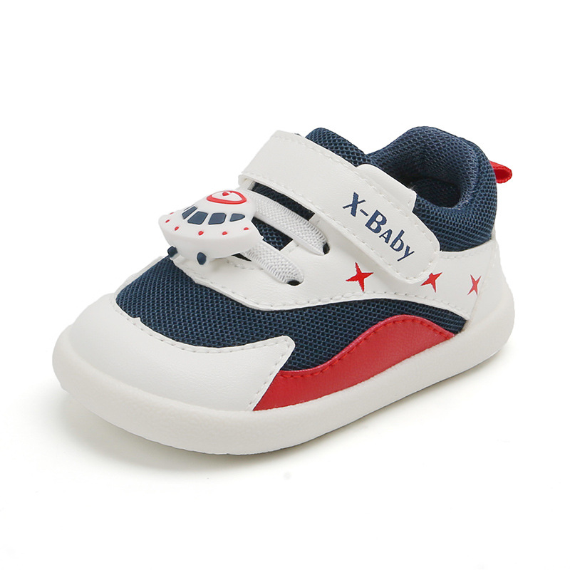 Zapatos de bebé de primavera Zapatos de malla transpirable para niños Zapatos de niño de dibujos animados para niños 0-3 años de edad zapatos de velcro de fondo suave para niños