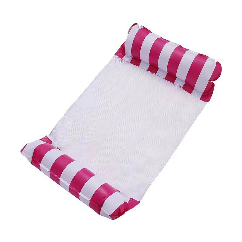 Nuevo producto transfronterizo, fila flotante inflable, clip de agua, respaldo plegable, cama flotante para piscina, cama inflable para fila flotante de tres tubos