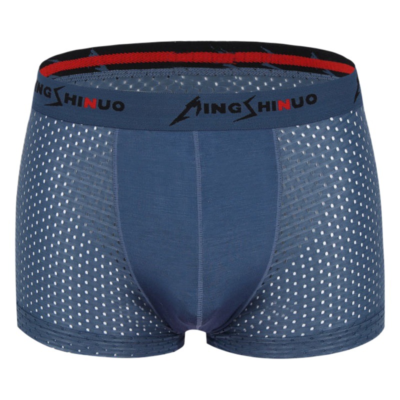 Calzoncillos Boxer de los hombres de seda de hielo verano malla transpirable malla hueco modal Boxer shorts cabeza fábrica al por mayor