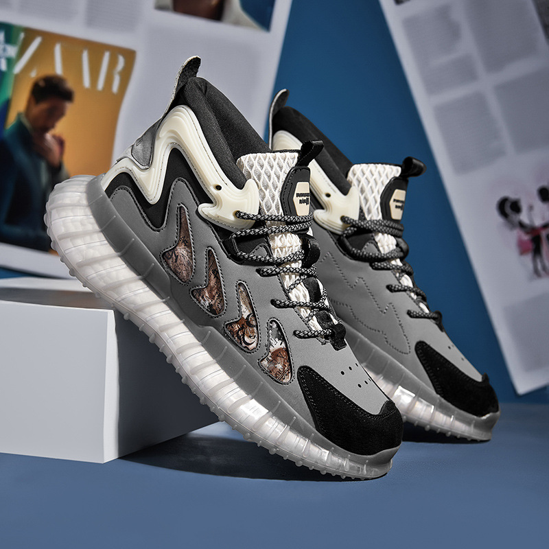 Chaussures de sport pour hommes, nouvelle mode printemps 2023, toutes assorties, qui brillent dans le noir, chaussures de sport pour jeunes hommes_voghion.com
