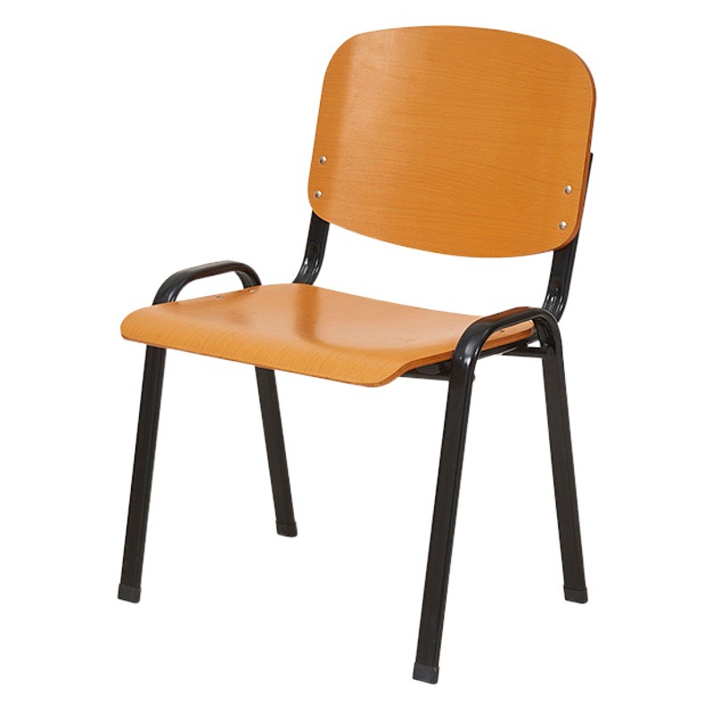 Silla de entrenamiento con tablero de escritura Noticias Silla de conferencia Silla de escritorio de madera de acero Silla de cuatro patas Silla de estudiante de madera contrachapada de múltiples capas image 1