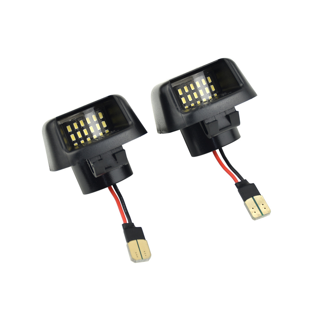2Pcs Red White Light 18 Lamp Black Led License Plate Light for Nissan Navara D40 Titan 07-19 Years
