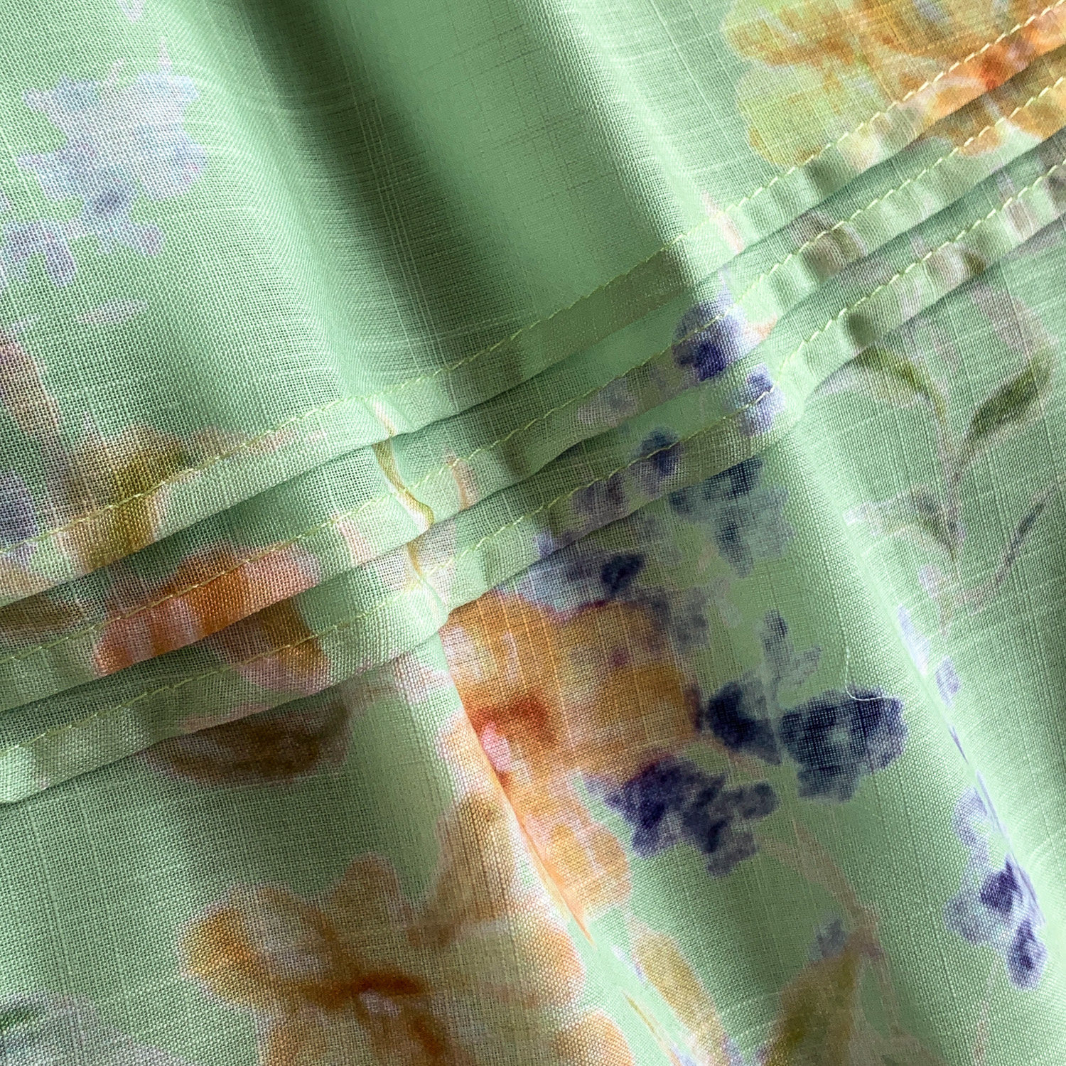 Women's French Romantic Style Dress Lantern Sleeve Printed Summer Pleated Hollow Round Neck Loose Long_ecoleips.com