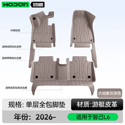 Modelə uyğun ayaqaltı: car interior carpet modification, trunk - zhiji-l62027-2027-model-single-layer-foot-mat-earth-elephant-gray-dark-color-economical-standard-model