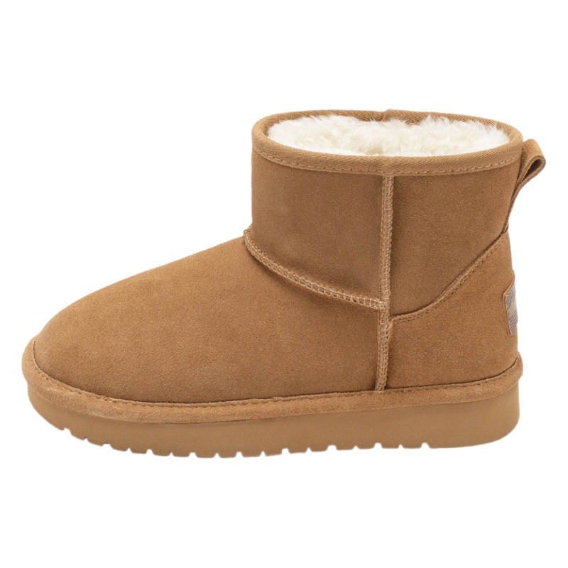 Augusto botas de nieve para mujer 2023 Otoño e Invierno Nuevo forro polar engrosado desgaste exterior zapatos planos de algodón acolchado zapatos de pan de suela gruesa