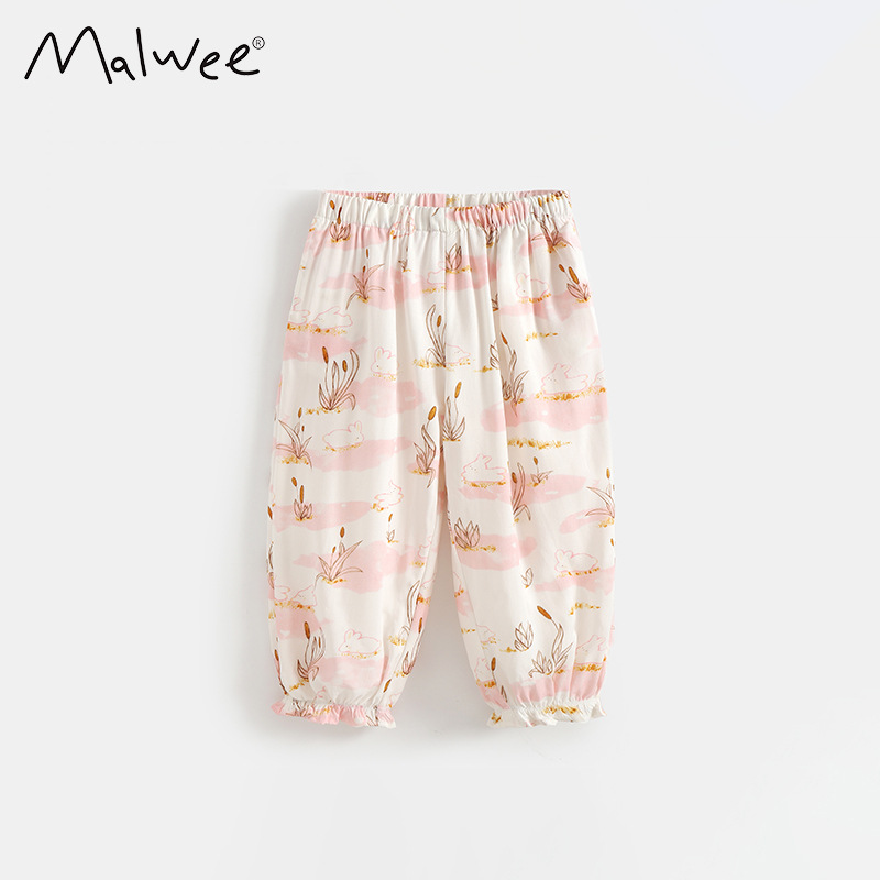 Malwee transfronterizo pantalones de aire acondicionado para niños, ropa de verano, nuevos pantalones de cintura elástica para niños, ropa de niñas, pantalones a prueba de mosquitos image 6