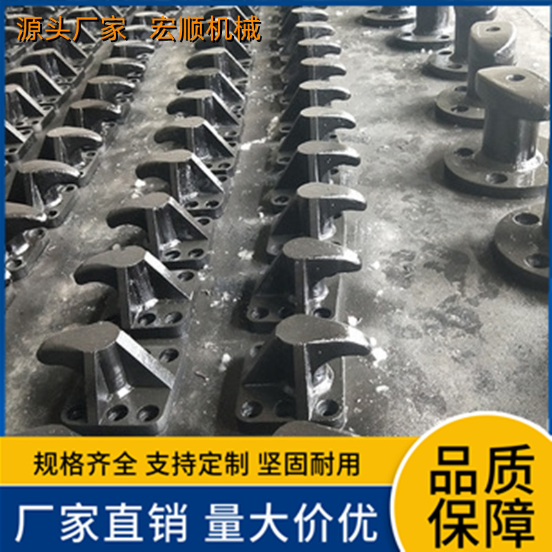 50千牛铸铁系船柱方座圆座单檐全檐钩预埋件锚定船用钩式系船柱