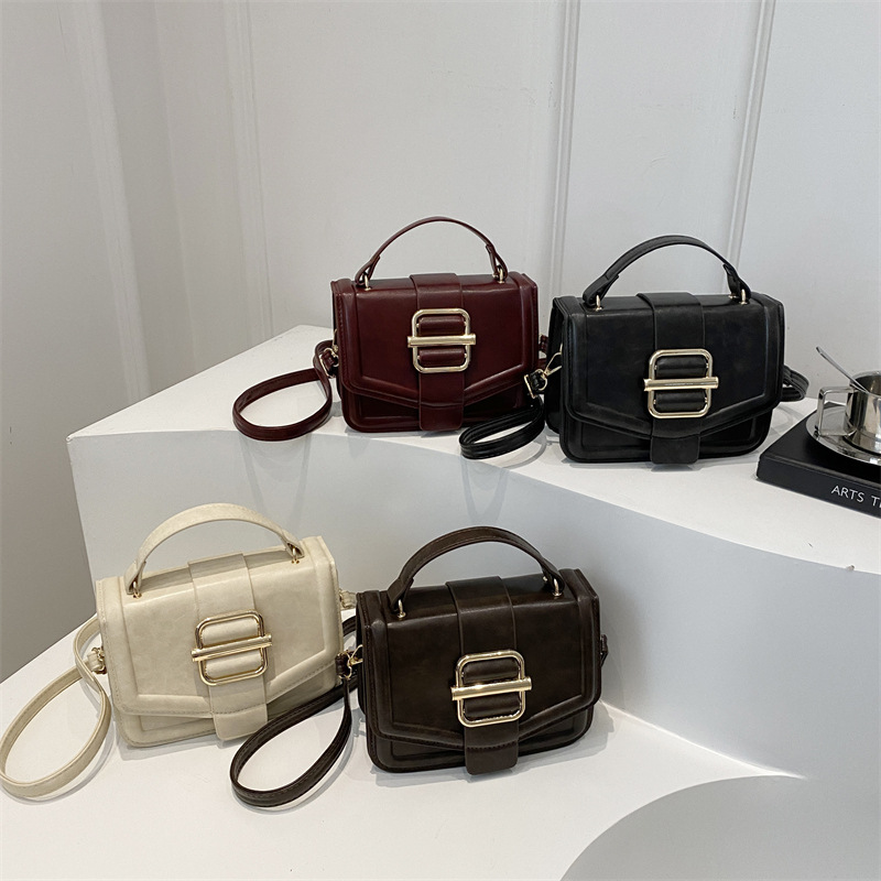 Niche Zhong bolso de textura coreano simple estilo de moda nuevo 2025 cinturón hebilla bolso de hombro de textura bolso pequeño