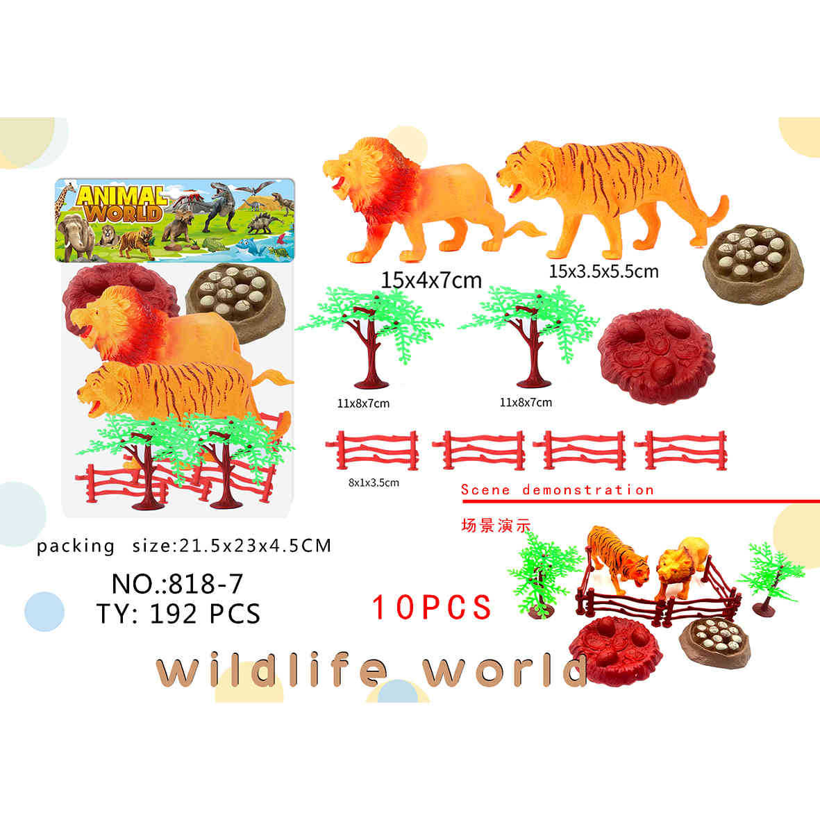Transfronterizos infantiles simulación de animales dinosaurios tigre león panda jirafa modelo de insecto conjunto de juguetes de educación temprana