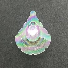 光面刻面凹槽弧度单孔水滴散珠吊坠幻彩玻璃料压型和塑料注塑加工