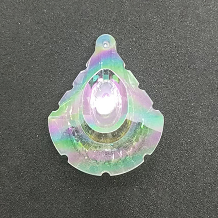 光面刻面凹槽弧度单孔水滴散珠吊坠幻彩玻璃料压型和塑料注塑加工