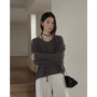 春季脖子长袖v领毛衣