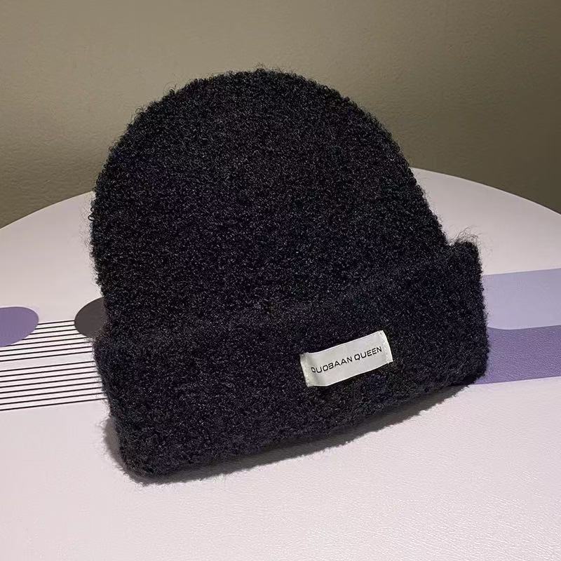 Style Autumn Winter Warm Face Slimming Cold-proof Knitted For Women Korean Patch Soft Pullover Cold Hat_voghion.com