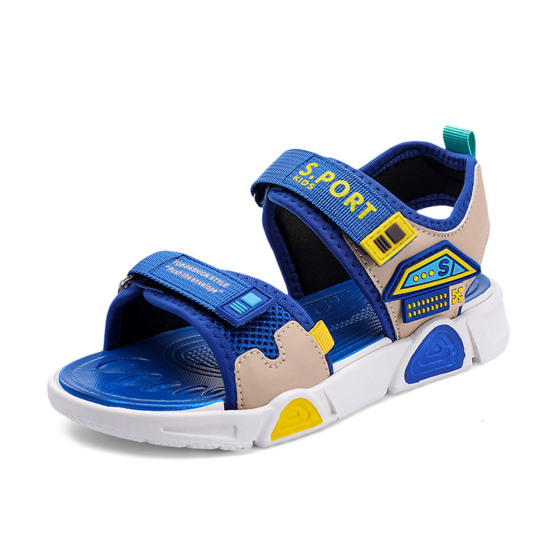 Nuevas sandalias de dedos abiertos para niños, zapatillas antideslizantes suaves para niños, zapatos de playa para niños, azul rosa