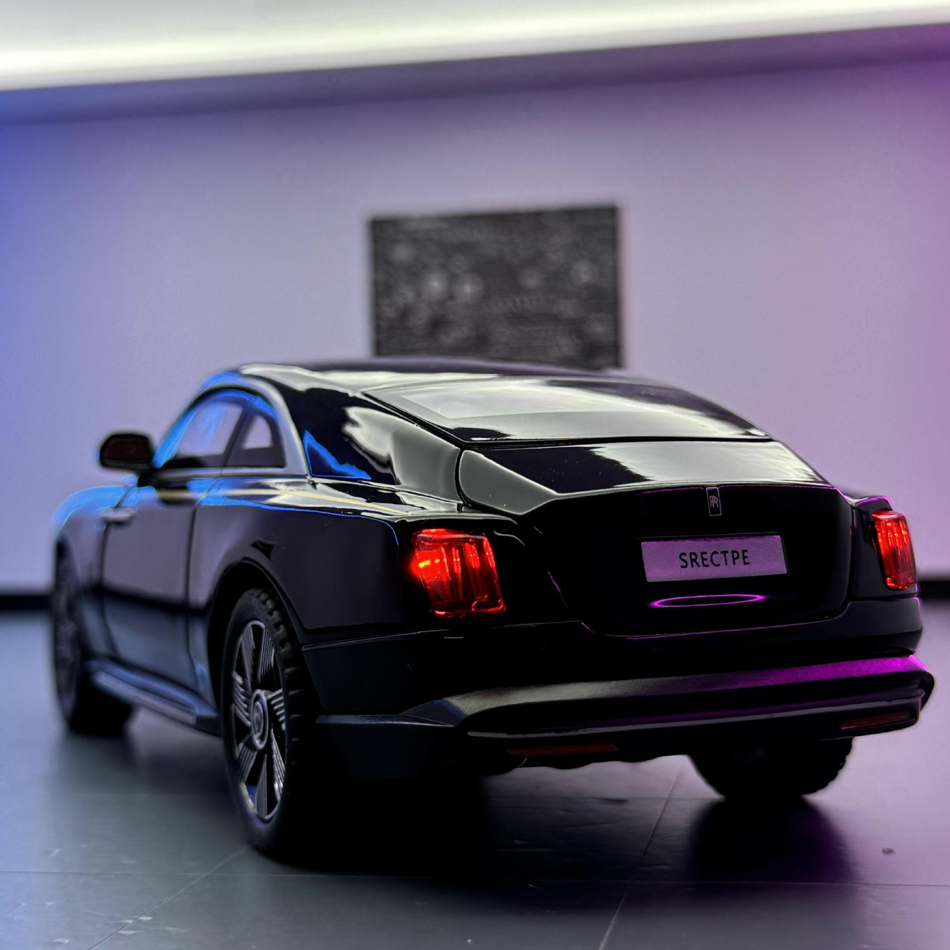 Coche a modelo de coche de aleación 1:24 Rolls Shining Sports Car Back Force con sonido y luz Coche de juguete Modelo de efecto de sonido Adornos