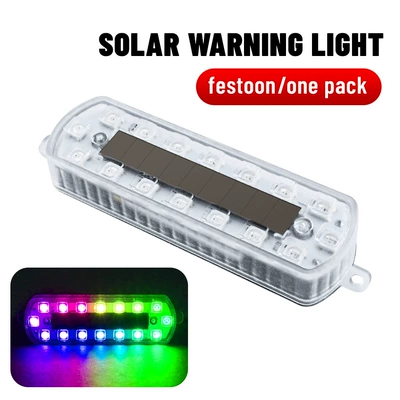 Cross-Border New Motorcycle Solar Tail light - double-row-16-beads-solar-colorful