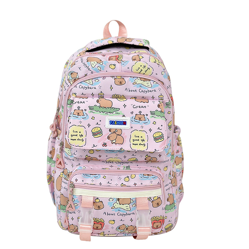 2025 nueva mochila escolar Kapibala, mochila informal, estudiante universitaria, impresión de alto valor, mochila de gran capacidad, marea