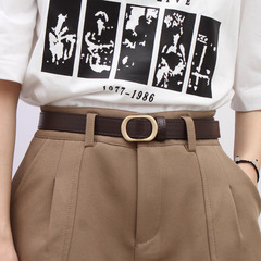 Retro thin black belt for women new versatile decoration with jeans belt ins style fashion student pants belt trend