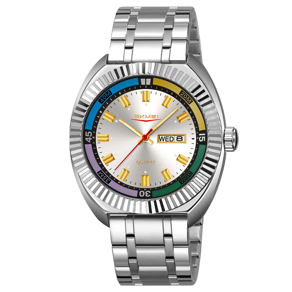 Momentos de reloj de cuarzo comercial de doble calendario multifuncional relojes de pulsera de hombre transfronterizos relojes de hombre fuente fábrica al por mayor