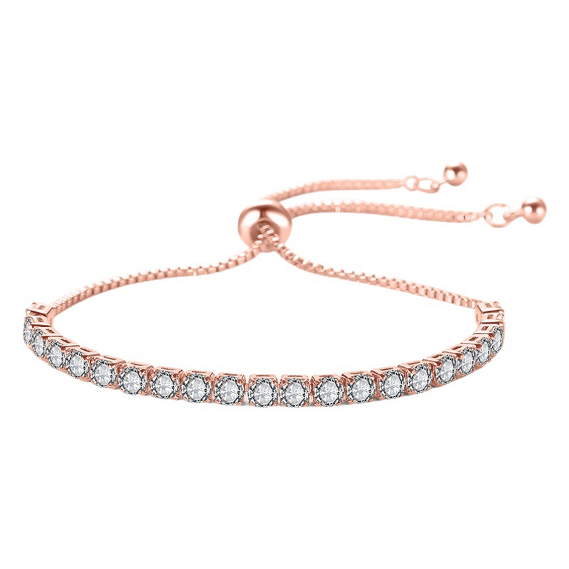 European and American New Style Geometric Round 4mm Zircon Bracelet for Women, Unique and High-End, Versatile Modular Jewelry for Women