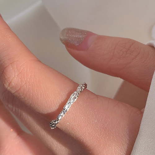 925 Pure Silver Personalized Open Ring Female Index Finger Ring Simple Cool Minority Design Ins Fashion Internet Celebrity 