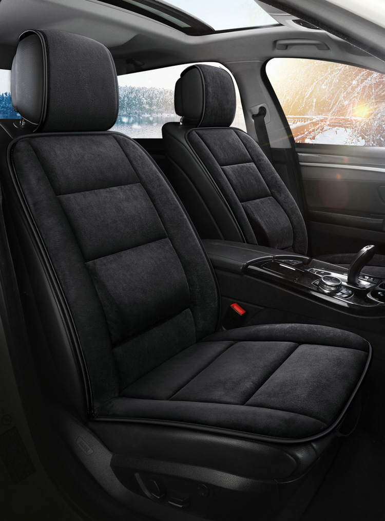 Thickened Velvet Warm Car Seat Cushion for Winter, Suitable for Sedan, Office, and Home Use, Autumn and Winter Seat Cushion for Single or Front Passenger Seat