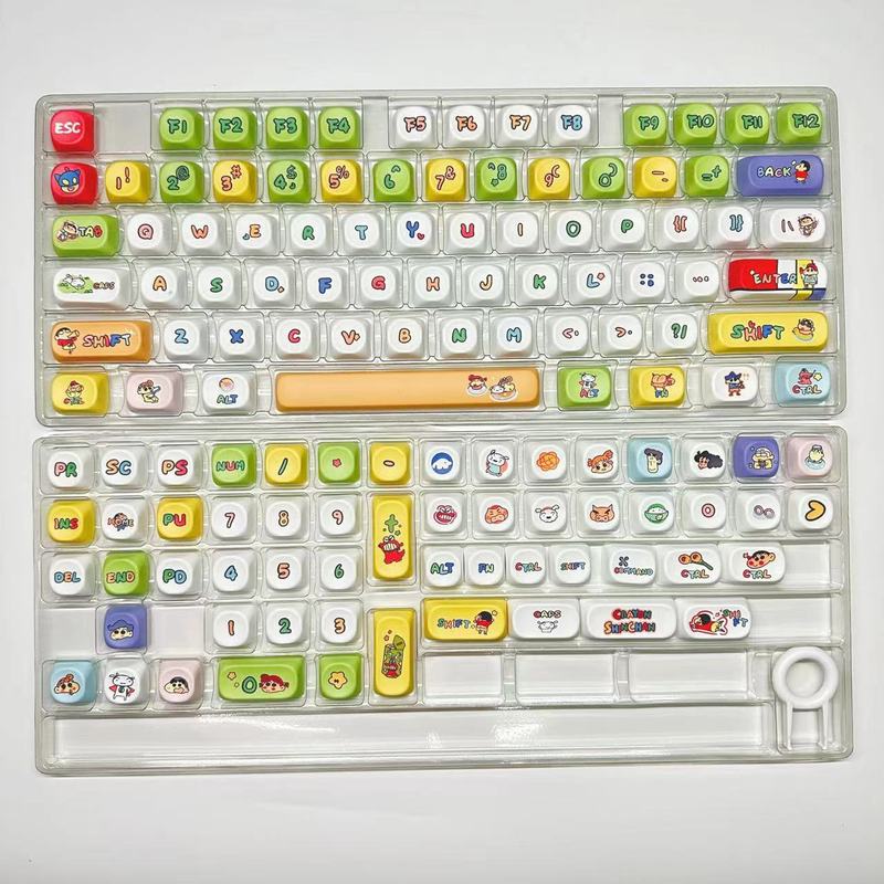 クレヨンしんちゃんをテーマにしたキーキャップ、5面昇華型PBTMOA、機械式キーボードに適した非常にかわいい丸いキーキャップ|undefined